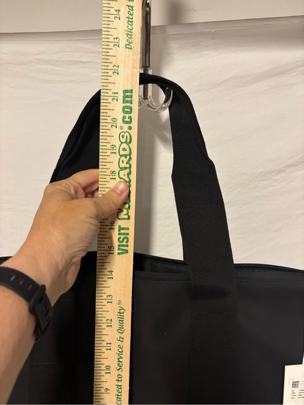 Rains Black Men's Tote with Webbed Straps